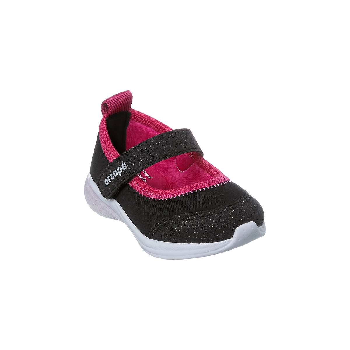 Tênis Infantil Feminino Happy Comfort Glitter Preto Pink Ortopé Ortopé