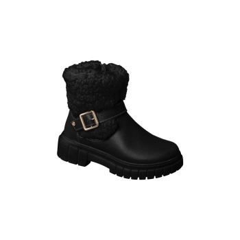 Bota Infantil Feminina Ortopé Glam Boot com Lã Preta