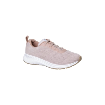 Na imagem temos o tênis infantil feminino ortopé flex run com cadarço elástico na cor nude.