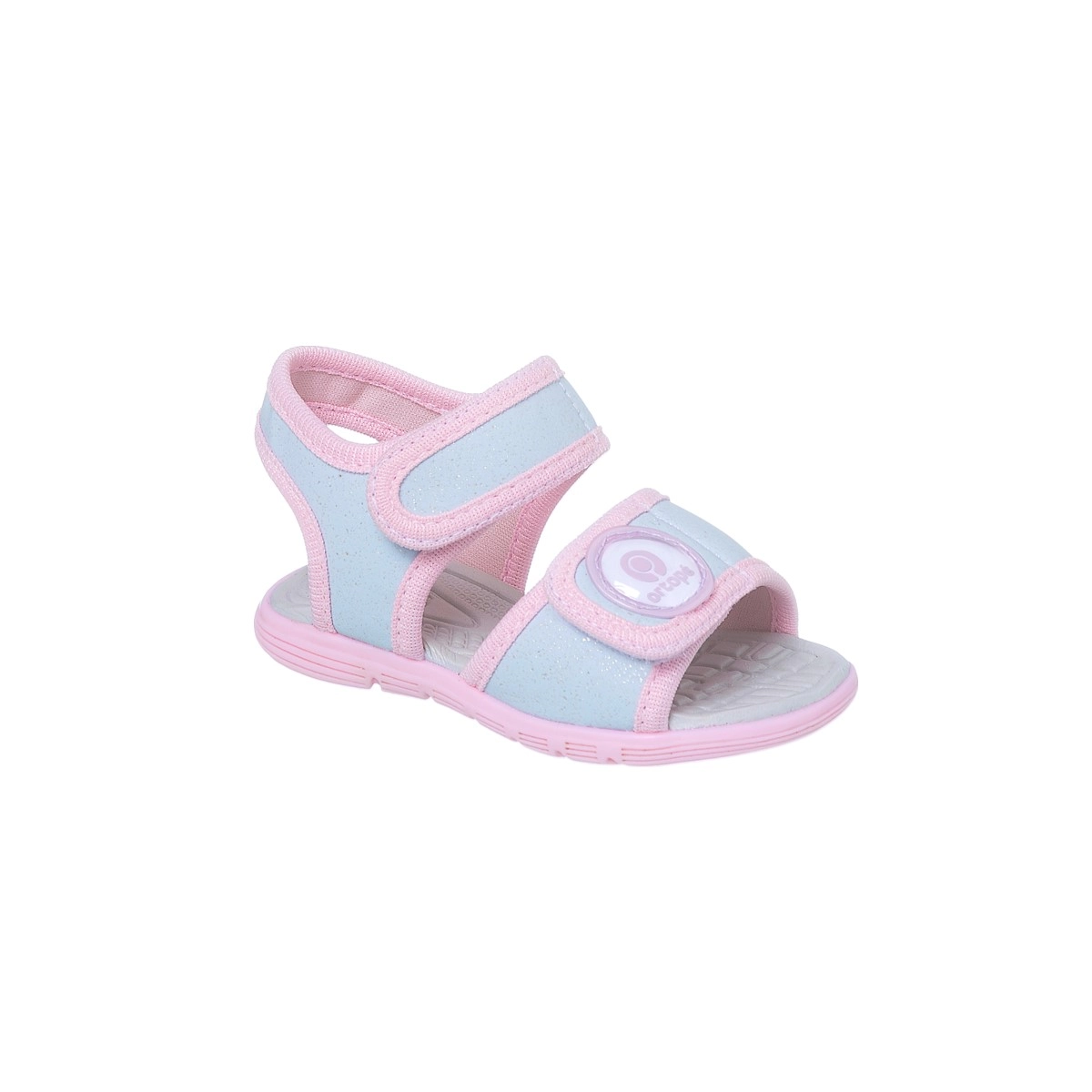 Sandália Infantil Feminina Ortopé Brincadeira Azul E Rosa