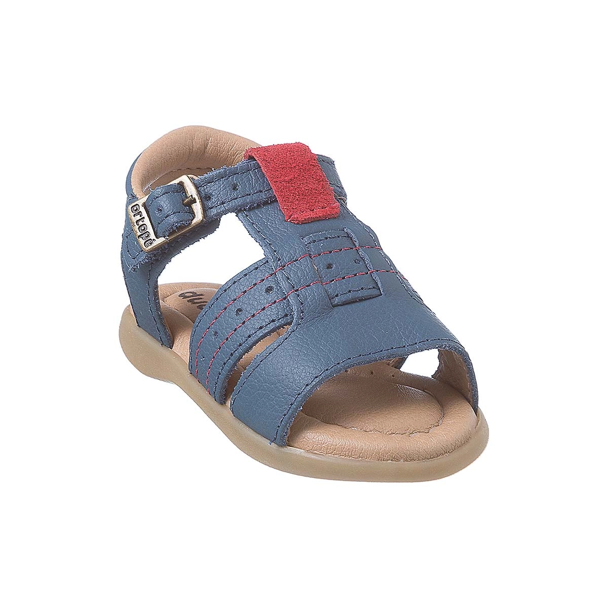 Sandália Infantil Masculina Ortopé Carinhoso Com Perfuros Azul Marinho