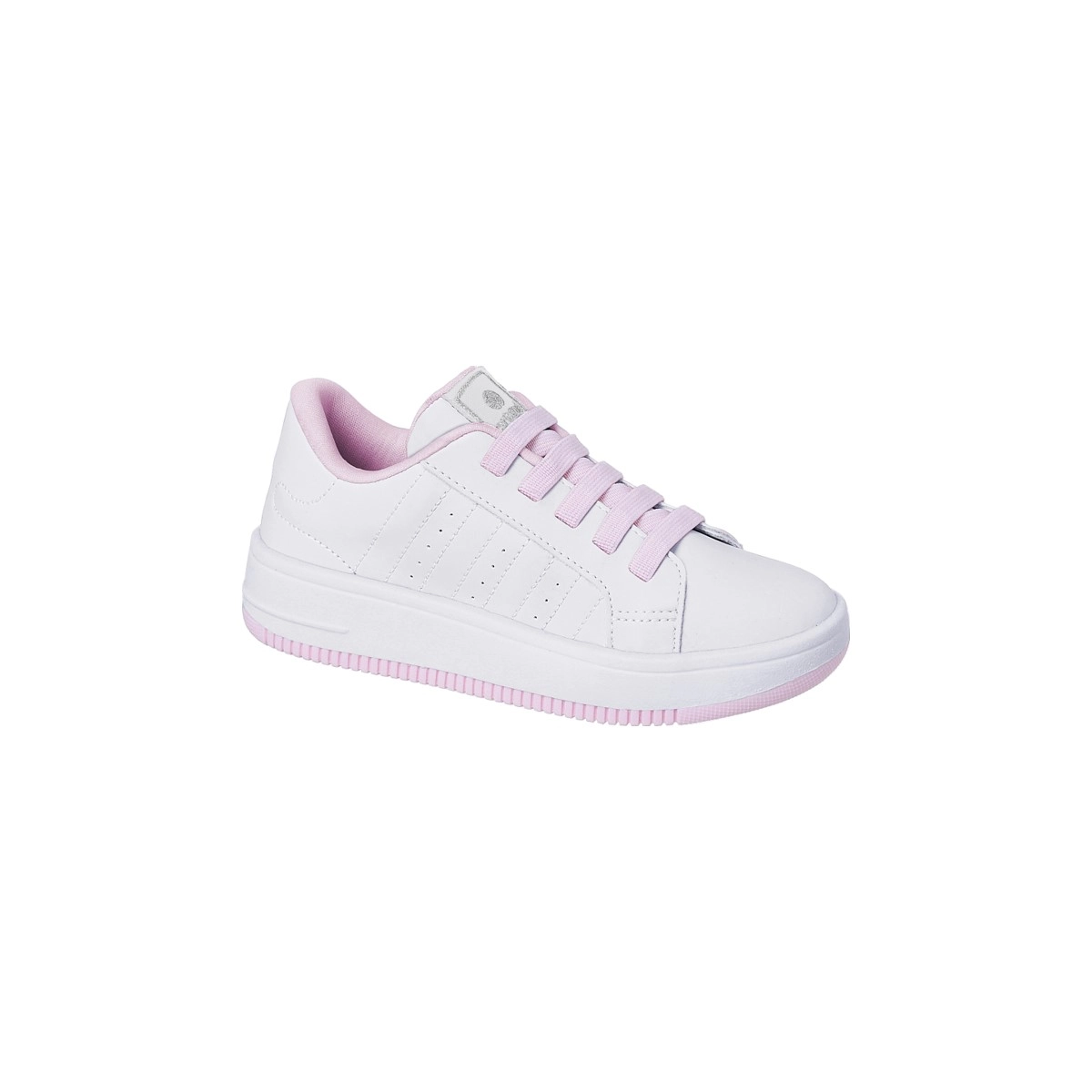 Tênis Infantil Feminino Ortopé Bliss Elástico Branco Rosa