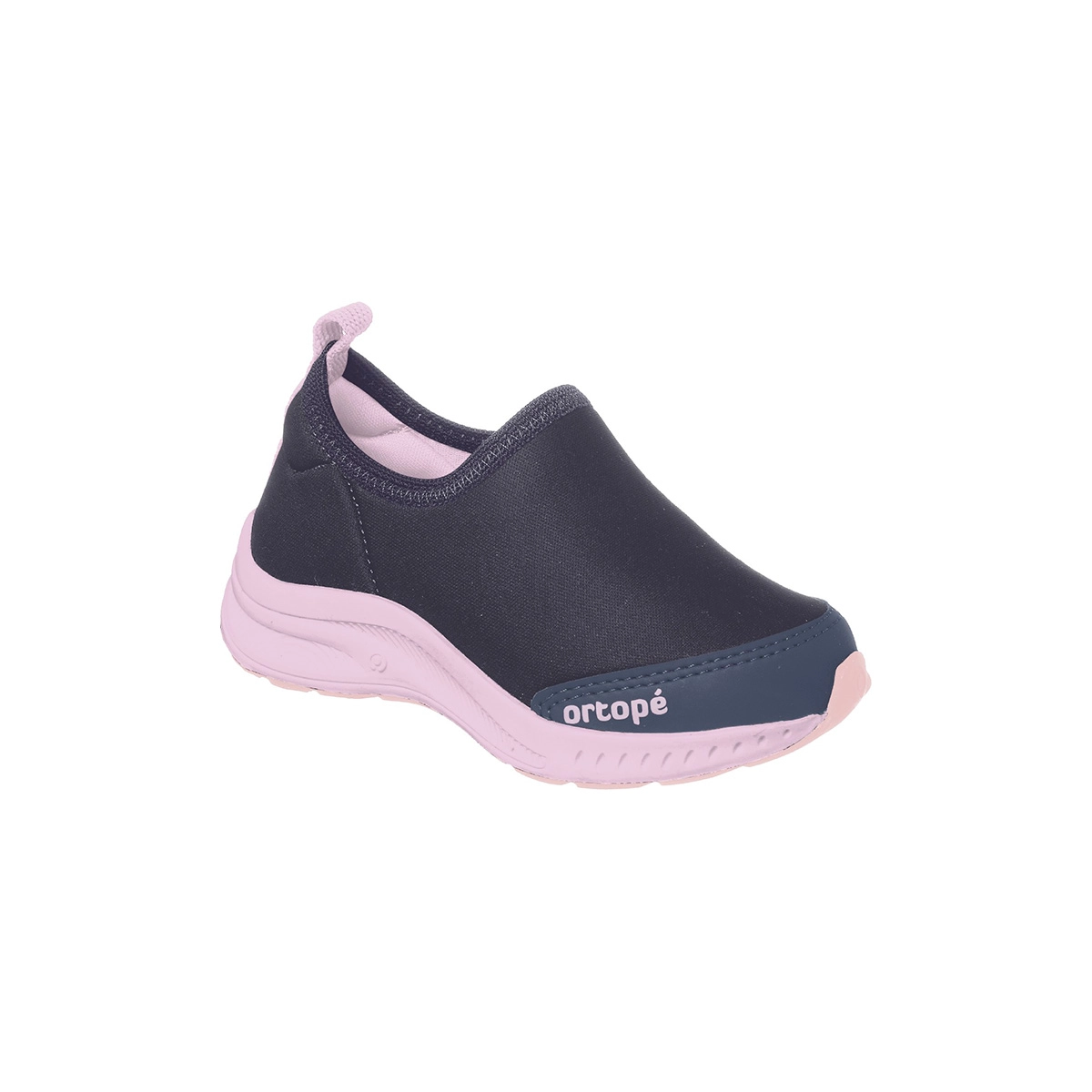 Tênis Infantil Feminino Ortopé Dna Flex Calce Fácil Básico Azul Marinho E Rosa