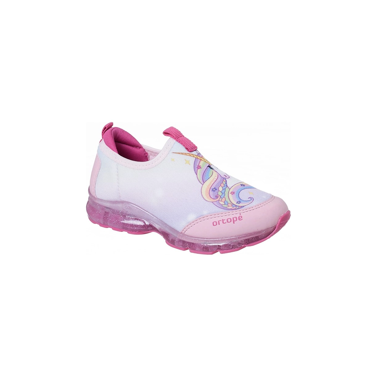 Tênis Infantil Feminino Ortopé Power Light Led Unicórnio Rosa