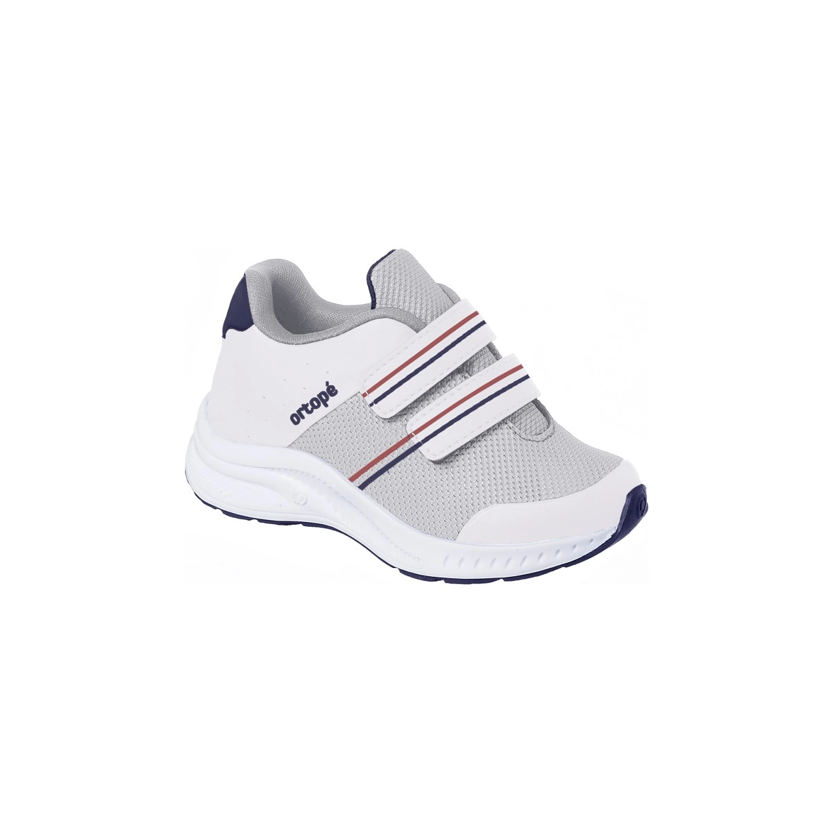 Tênis Infantil Masculino Ortopé Dna Flex Fecho Duplo Branco/Vermelho